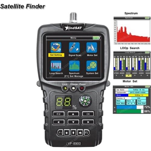 VF-8900 Satellite Finder For DVBS/DVB S2 Satellite Receiver Satellite Meter Loop Searching Spectrun Satellite finder meter