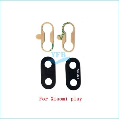 2pcs Camera Glass Lens For Xiaomi Mi Play Rear Bcak Camera Glass Cover With Adhesive Sticker Replacement Parts