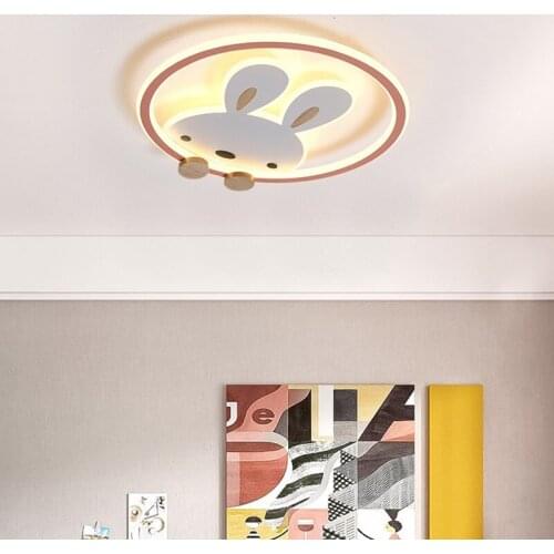 Children bedroom light contracted and contemporary cartoon rabbit princess room light boy girl led to absorb dome light