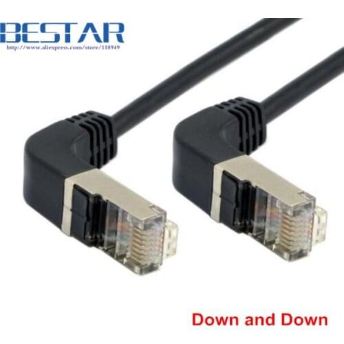 Elbow Down & Down Angled 90D cat5e 8P8C FTP STP UTP Cat 5e Ethernet Network Cable RJ45 Lan Patch Cord 0.4m 1m 2m 3m 5m Angle
