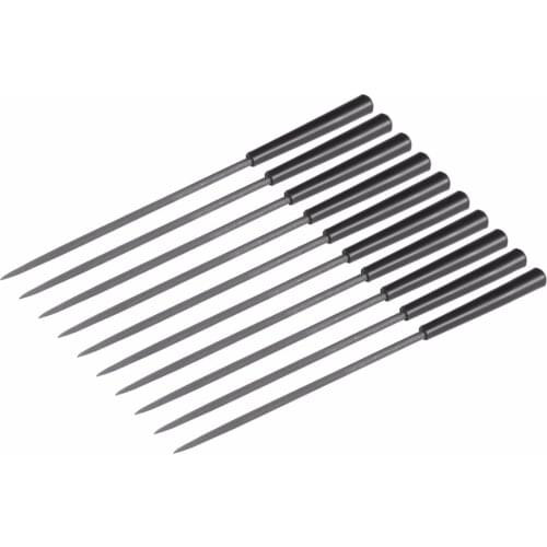 UXCELL Hot Sale 10Pcs 3mm Shank 140mm Length Second Cut Steel Round Needle File with Plastic Handle, Art Craft or Jewelry Field