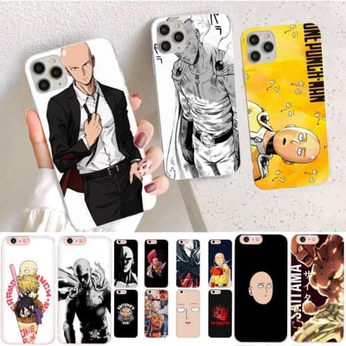 YNDFCNB Cartoon Anime One Punch Man Phone Case for iPhone 11 12 pro XS MAX 8 7 6 6S Plus X 5S SE 2020 XR case