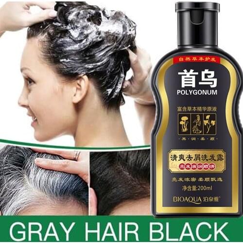 1Pcs Natural Fast Hair Dying Polygonum Shampoo Ginger Hair Dye Permanent Black Hair Shampoo for Women and Men Gray Hair Removal