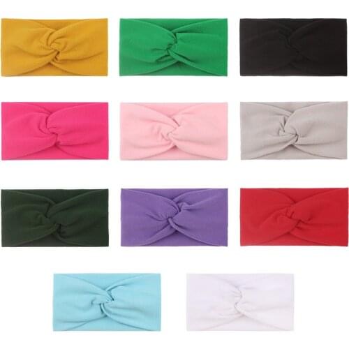 10 Pcs Baby Headband Cross Top Knot Elastic Hair Bands Soft Solid Hairband Kids Girls Hair Accessories Twisted Knotted Headwrap