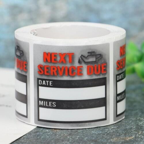 100pcs/roll Oil Change/Service Reminder Stickers Window Sticker Car Sticker Accessories Decorative Waterproof Clear PET 5cm*5cm