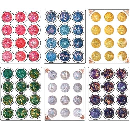 12 Mix style /box Star Glitter Sequins Pentagram Filling UV Resin Epoxy Mold DIY Jewelry Filling For Resin Mold