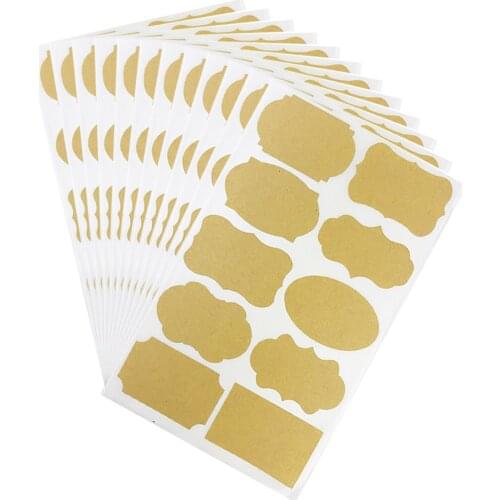 120PCS Kraft Paper Labels Stickers for Essential Oil Perfume Bottle Castor Canisters Cookie Can Spice Candy Jars Folders