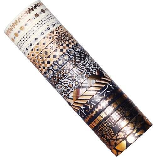 20 Rolls Slim Gold Foil Washi Tape Set Decorative Washi Masking Tapes 7mm Wide Adhesive Tape Label Sticker