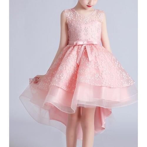 2021 New Design Kids Dress For Girls Wedding Party Tailing Elegant Princess Sleeveless Childrens Evening Dresses