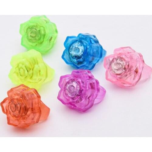 240pcs/lot LED Light Up Flashing Hard Flower Rose Finger Rings Glow Kids Party Favors Toys Star Finger Ring F20172944