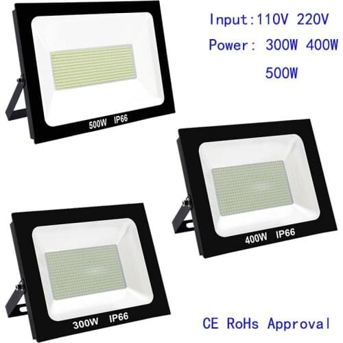 300W 400W 50WW LED Flood Light 110V 220V Waterproof IP65 Outdoor spotlight projecteur led chantier back fan design