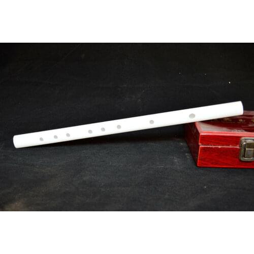 37.5 cm */ Natural China hetian jade Hand Carved White jade Flute Statue