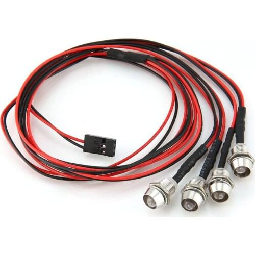 4Pcs RC Model Drift Car 5mm White/Blue/Red/Colorful Headlamps Headlights Led Light For Traxxas Tamiya Axial Scx10 D90 Rc Car