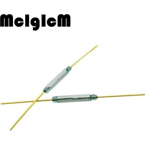 9pcs Magnetic Reed Switch 1.8*10mm Green Glass Magnetic Reed Switches Sensor Glass Normally Open Contact For Sensors MKA10110