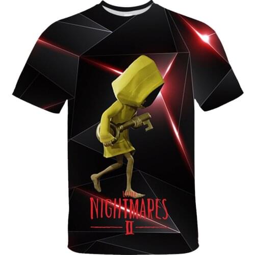 Fashion Little Nightmares 2 TShirts Kids 3D Print Cartoon Anime Tops Tee Summer T-shirt Children Oversize Graphic Shirt 2021