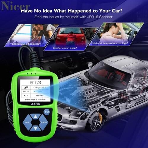 JD316 Diagnostic Scan Tool Enhanced Scanner Automotive Engine Fault Code Reader Diagnostic Scan Tool Mode 6 Multi Languages