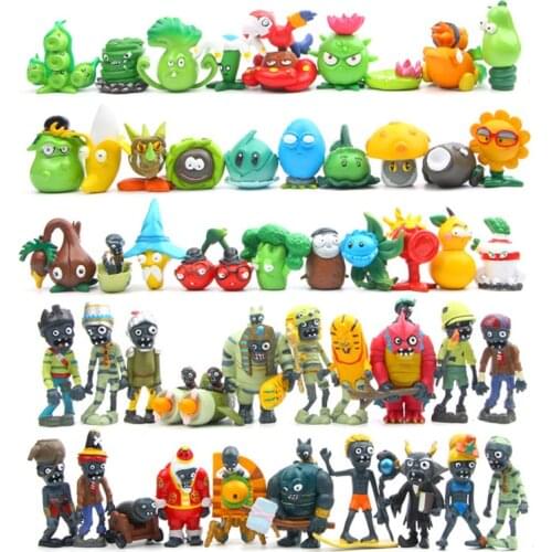 50Pcs/Lot Plants vs Zombies Figures Toys PVZ Plants and Zombies PVC Action Figure Collection Model Toy Gift for Kids Children