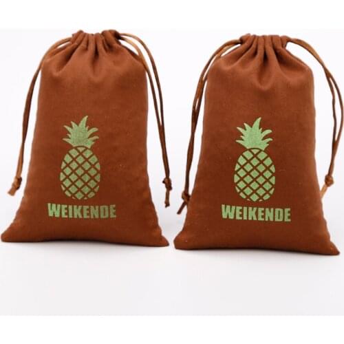 Flannel Drawstring Bags Custom Personalized Logo Woman Jewelry Packaging Gift Pouches For Christmas Wedding Chic Favor Bags