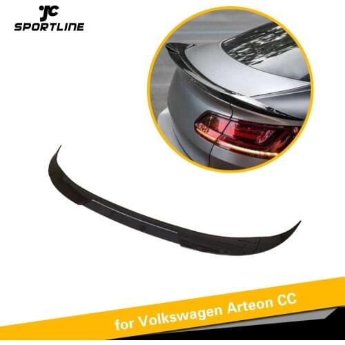 ABS Carbon Fiber Look Glossy Black Trunk Spoiler For Volkswagen VW CC Arteon 2019 2020