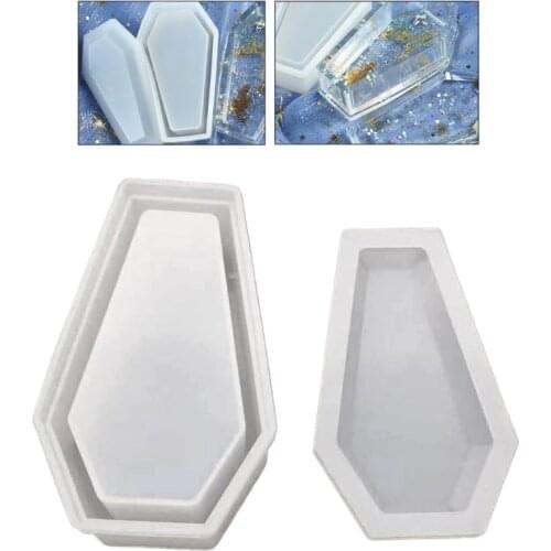 Coffin Trinket Box Silicone Mould Resin Crystal Epoxy Mold Halloween Gothic Container DIY Crafts Making Tools