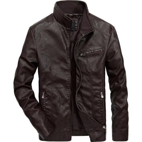Mans Bomber Suits Windbreaker Men Motorcycle Leather Jackets 4Xl 5Xl Man Pu Streetwear Coat