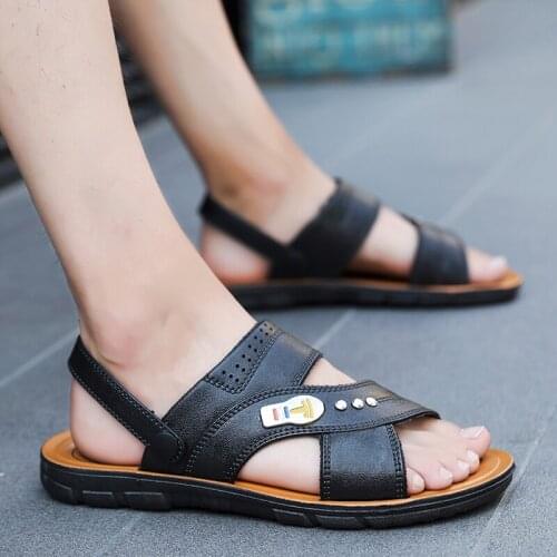 Mens Sandals 2021 Fashion Summer Casual Rubber Flat Waterproof Boots Roman Black Brown Beach Chinelos Male Shoes Slippers