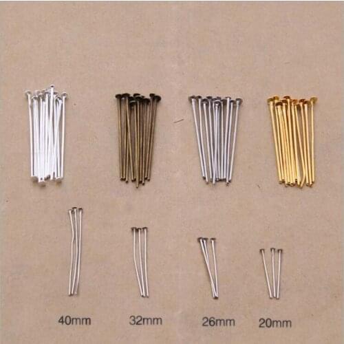 500 pcs/lot) 40mm/32mm/26mm/20mm Diy Components T shape Needles Four Color Plated Available Connecting Pins For Jewelry Making
