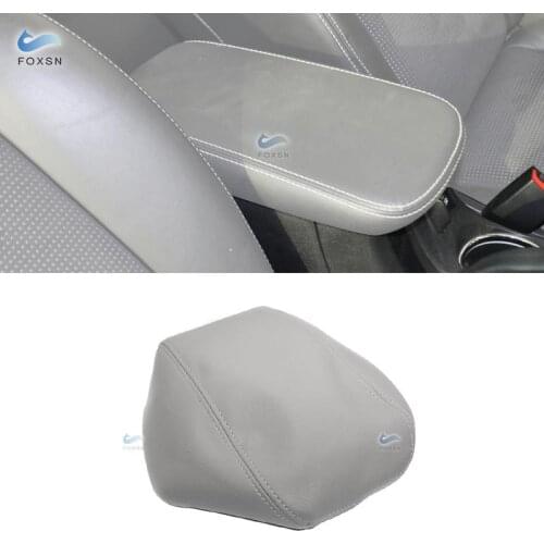 For Chrysler 200 2011 2012 2013 2014 Car Microfiber Leather Center Control Lid Armrest Box Cover Sticker Trim Gray Color
