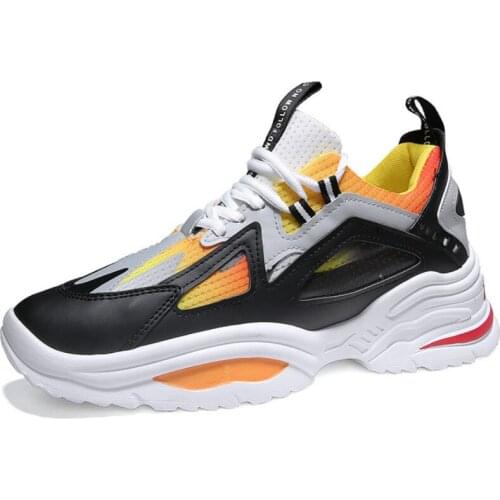 2019 New Fashion Thick Sole Platform Sneakers Men Vulcanize Shoes Man Mixed Color Chunky Shoes Men Trainers Soft Shoes N8-78