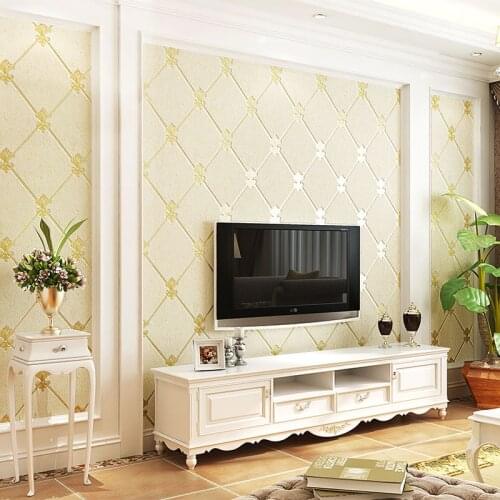 European Style Living Room TV Background Wall Decoration Wallpaper 3D Thickening Non-woven Damp-proof Wallpaper Papel De Parede