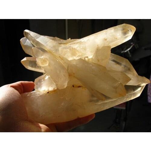 2220g clear natural rock quartz crystal cluster original