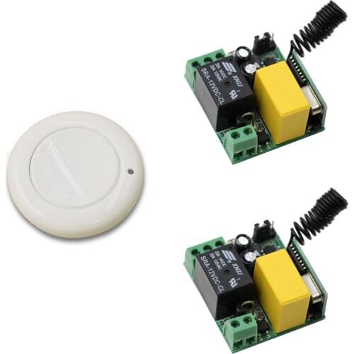 Portable AC220V 1 CH Wireless Remote Control Lighting Switch System Mini Receiver and Wall Round Transmitter 1Key Press ON OFF