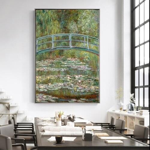 Monet Posters And Prints The Japanese Bridge Wall Art Spring Landscape Canvas Painting Wall Pictures For Living Room Decoration