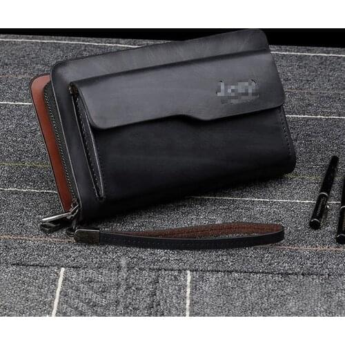 Luxury Brand mens wallet New Men Clutch Bag Large Capacity Cell Phone Pocket Double Zipper Coin Purse Male Business Wallet