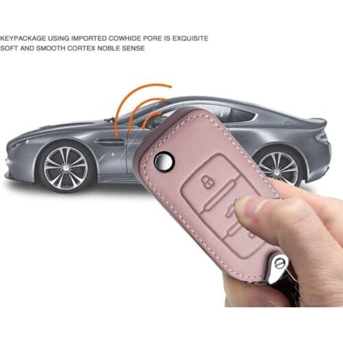 Pink Automotive Smart Remote Key Fob Cover Portable Keychain Bag Practical Decoration Gift for Women R3MD