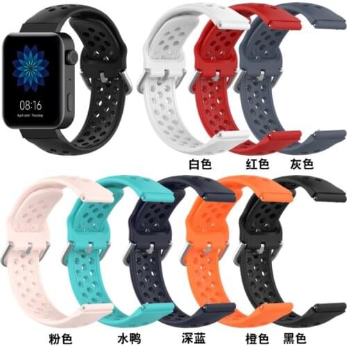 Smart Watch Bracele Watch band Suitable For XiaoMi Bracelet Band For Mi Band buckled Sports Type Solid color silicone strap 18mm