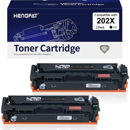 HENGFAT 2Pieces Toner Cartridge For HP202X 202A CF500X use with MFP M280nw M281fdw M281cdw M281dw M254dn Printer