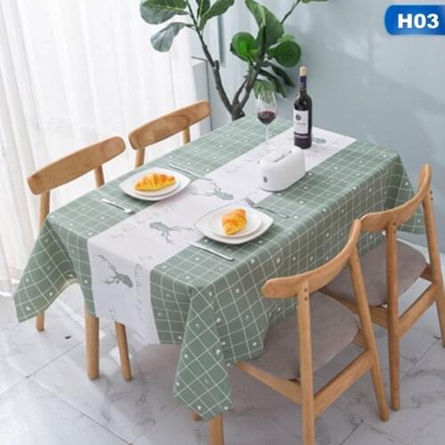 Waterproof Tablecloth Plaid Print Dining Table Cover Home Decoration Cute Cartoon Table Cloth For Christmas Party