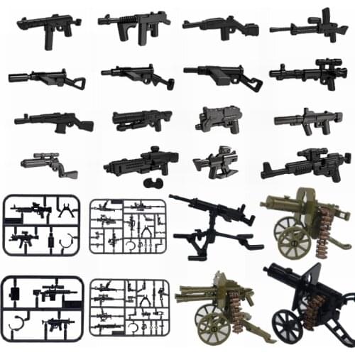 Military Locking Arms WW2 Heavy Machine Guns Moc Blocks Toys For Children SWAT Army winner Winner Weapon Locking Militarys Block
