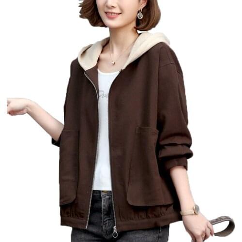 Women Jacket Outerwear 2021 Spring Autumn New Loose Fashion Jackets Casual Large Size 4XL Summer Coat Tops Female Hooded Coats