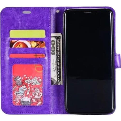 10pcs/lot free shipping Soft TPU + PU Leather Crazy Horse Wallet Case for Samsung Galaxy S9/S9PLUS Note 9