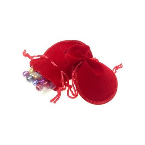 100pcs/lot 7x9cm Black/Red/Wine Red Calabash Shape Drawstring Gourd Velvet Bags Pouch Jewelry Bags Wedding Gift Packaging Bags