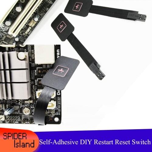 2pcs Bare Chassis 10 CM Button Switch Button DIY Restart 3MM Adhesive Sticker Fixed DIY Reset Switch Cable customize Length
