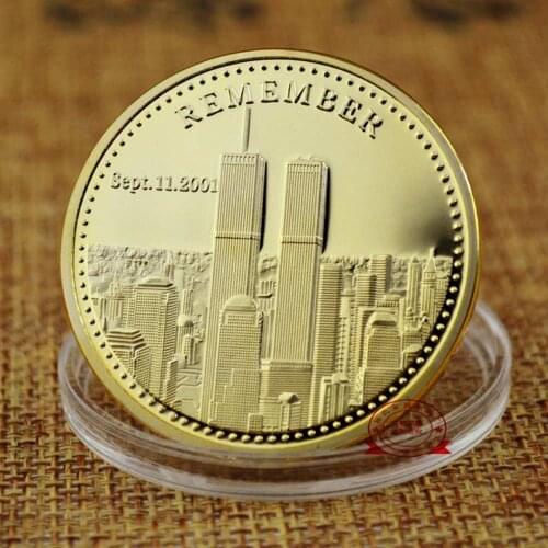 2001.9.11 World Trade Center Building Terrorist Attack History Review Challenge Collectible Coin