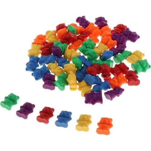 60x Bear Counters Set Kids Math Counting Color & Sorting Toy