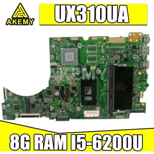 Akemy New mainboard for ASUS UX310UQK UX310UQ UX310UVK UX310UV UX410UQK UX310UA UX310UAK UX410UA Laptop motherboard 8G/I5-6200U