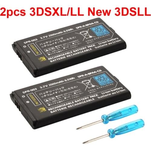 2000mAh Rechargeable Li-ion Battery Pack for Nintendo 3DS LL/XL 3DSLL 3DSXL NEW 3DSLL NEW 3DSXL Replacement Battery with Tools