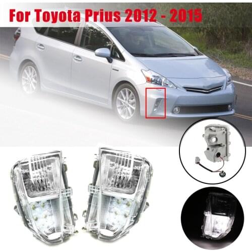 Car LED Front Bumper Fog Lamp For Toyota Prius 2012 2013 2014 2015 Left & Right Auto DRL Driving Fog Light Assembly