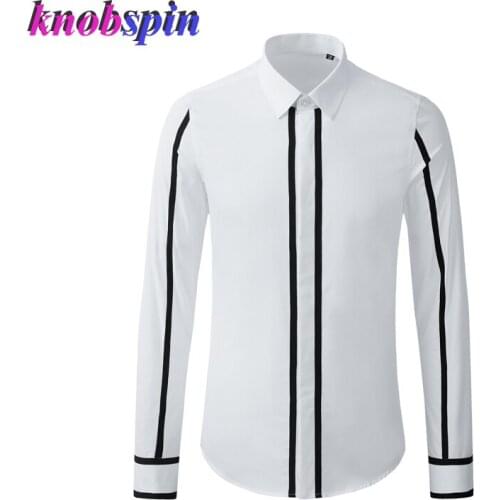 Brand Business Male Dress Shirt Men 2021 Fashion Patchwork Long Sleeve Slim Camisas masculina 100% Pure Cotton Shirts Plus Size