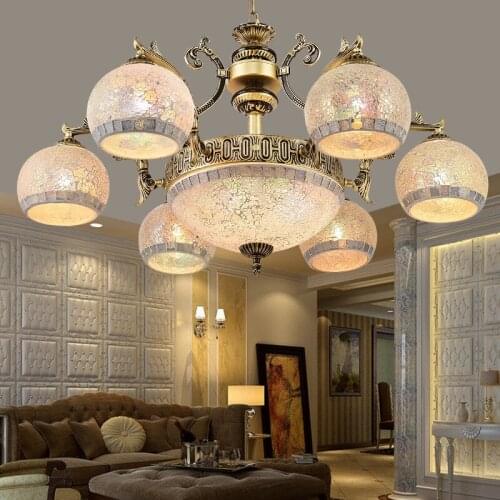 European style living room Bronze chandelier candle lamp modern dining room lamp bedroom lamp double chandelier MJ1118